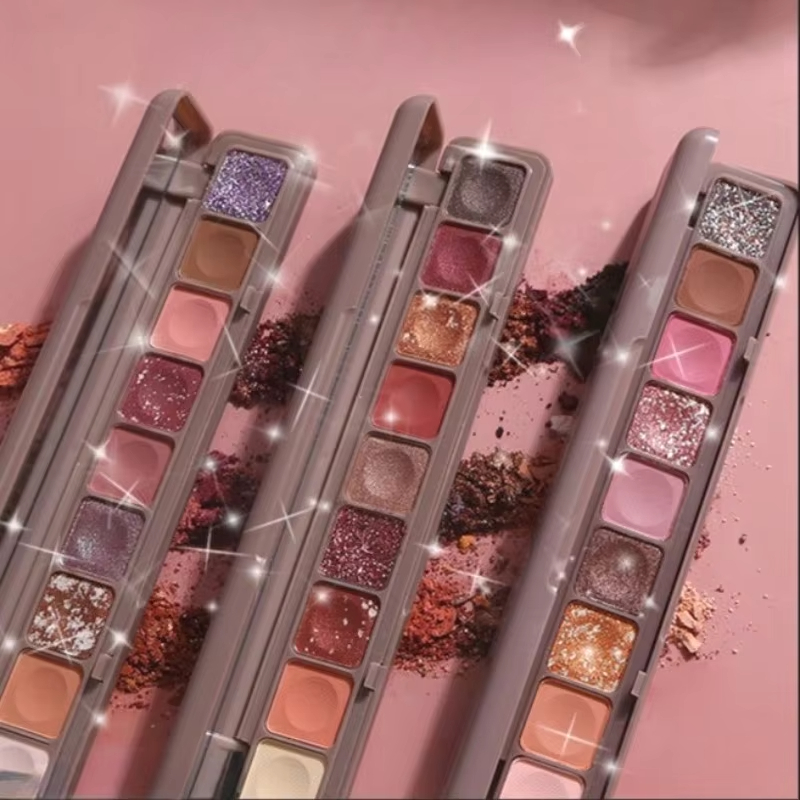 九色眼影盘 珠光哑光闪粉易上色不脱妆 专业彩妆眼影盘一件代发